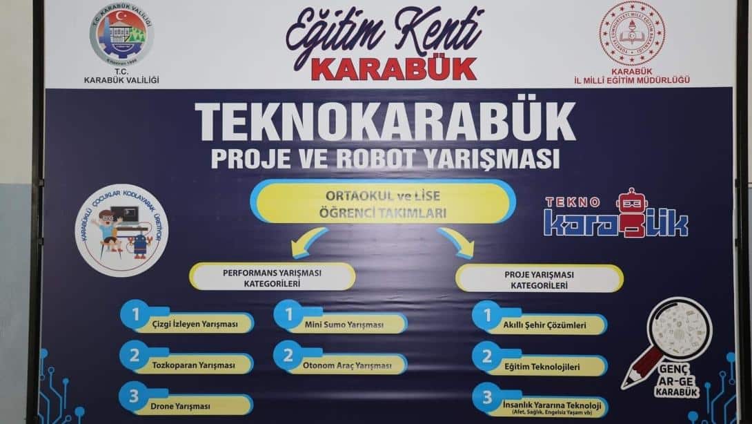 Eğitim Kenti Karabük Projesi Kapsamında TEKNOKARABÜK Proje ve Robot Yarışması ile Gençler Yeteneklerini Sergiledi